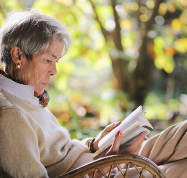 Senior lady relax outdoors